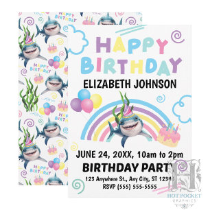 Invitación de Cumpleaños de Tiburón