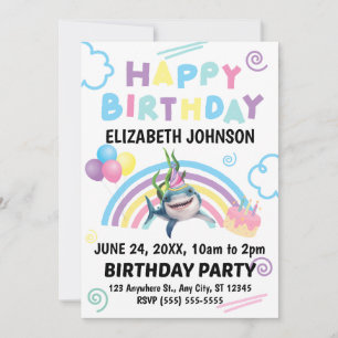 Invitación de Cumpleaños de Tiburón