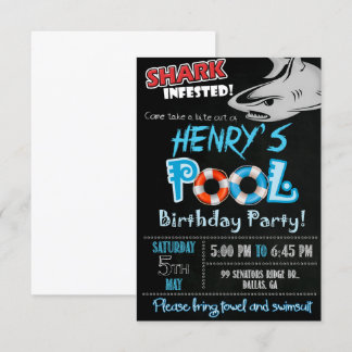 Invitación de cumpleaños de tiburón, fiesta de gru