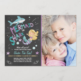 Invitación de cumpleaños de tiburón o sirena