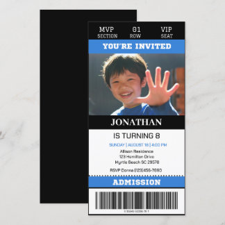 Invitación de cumpleaños de Ticket de Fútbol fotog