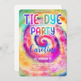 Invitación de cumpleaños de Tie Dye