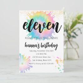 Invitación de cumpleaños de tie-Dye Invitación de 