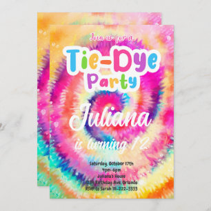 Invitación de cumpleaños de Tiedye