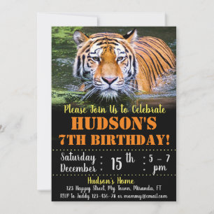 invitación de cumpleaños de tigre