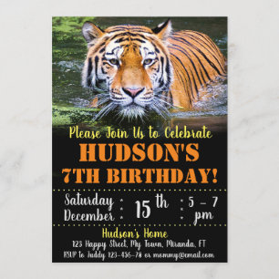 invitación de cumpleaños de tigre