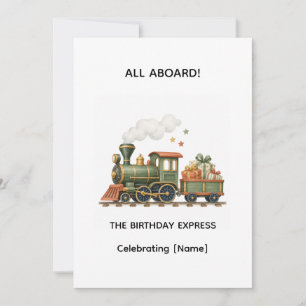 Invitación de cumpleaños de Tiny Tracks Train