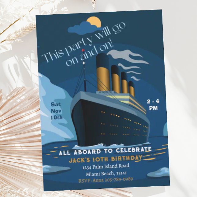 Invitación de cumpleaños de Titanic Cruise Ship Li (Subido por el creador)