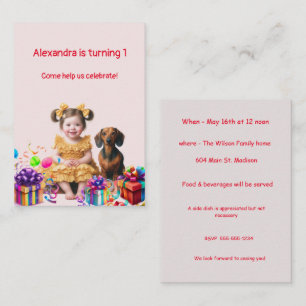 Invitación de cumpleaños de Toddler Chica