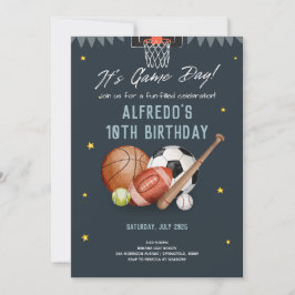Invitación de cumpleaños de todos los deportes del