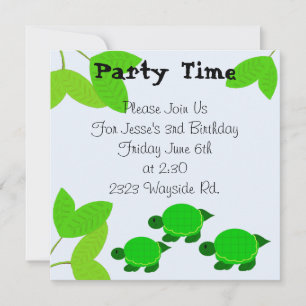 Invitación de cumpleaños de Tortuga Verde