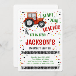 Invitación de cumpleaños de tractor