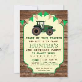 Invitación de cumpleaños de tractor, cumpleaños de