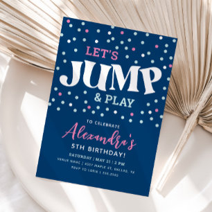 Invitación de cumpleaños de trampolín de salto