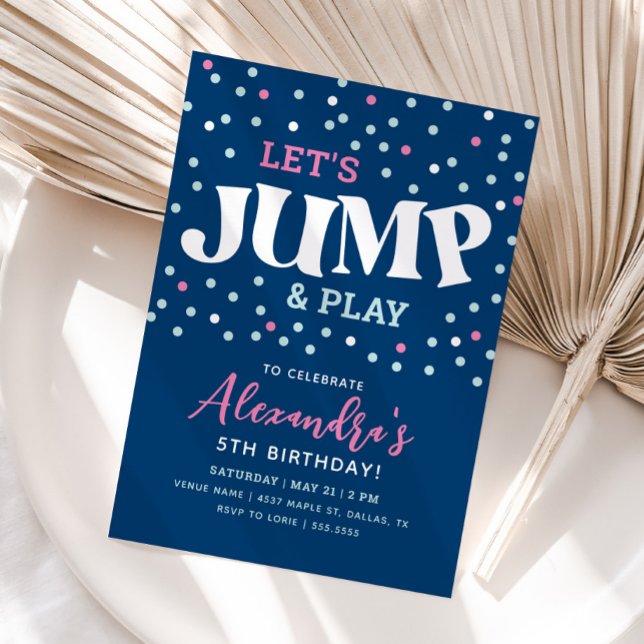 Invitación de cumpleaños de trampolín de salto (Subido por el creador)