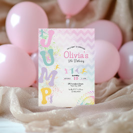 Invitación de cumpleaños de trampolín de saltos