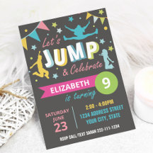 invitación de cumpleaños de trampoline park