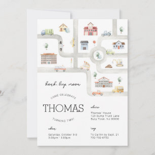 Invitación de cumpleaños de transporte