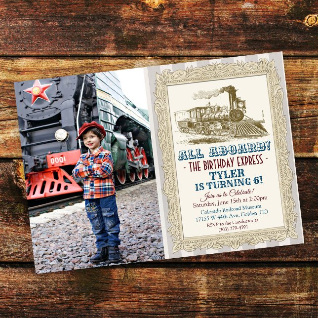 INVITACIÓN DE CUMPLEAÑOS DE TREN ANTIGUO PARA CUAL (Subido por el creador)
