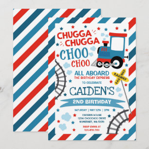 Invitación de cumpleaños de tren Chugga Chugga Cho