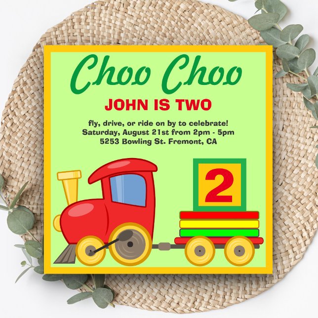 Invitación de cumpleaños de tren de juguete colori (Subido por el creador)