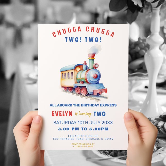 Invitación de cumpleaños de tren editable Adventur (Subido por el creador)