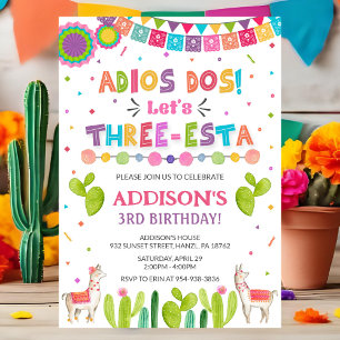 Invitación de cumpleaños de tres esta   Invitación