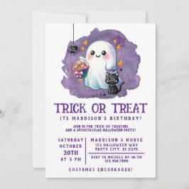 Invitación de cumpleaños de truco o trato