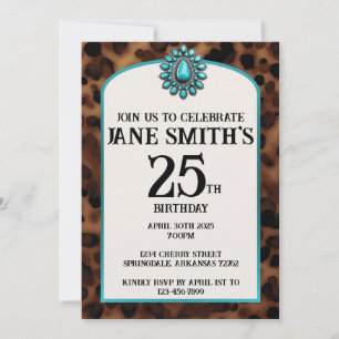 Invitación de cumpleaños de turquesa y tortuga al
