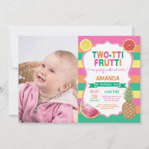 Invitación de cumpleaños de Tutti Frutti para 2 añ