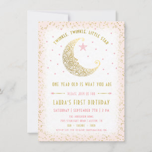 Invitación de cumpleaños de Twinkle Twinkle Little