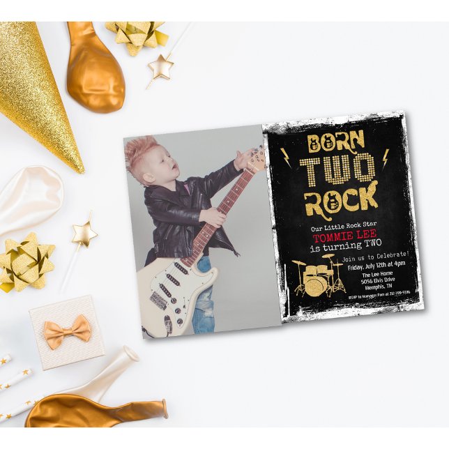 Invitación de cumpleaños de Two Rocks con foto (Subido por el creador)
