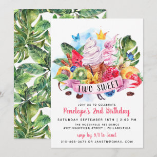 Invitación de cumpleaños de Twotti Frutti Two Swee