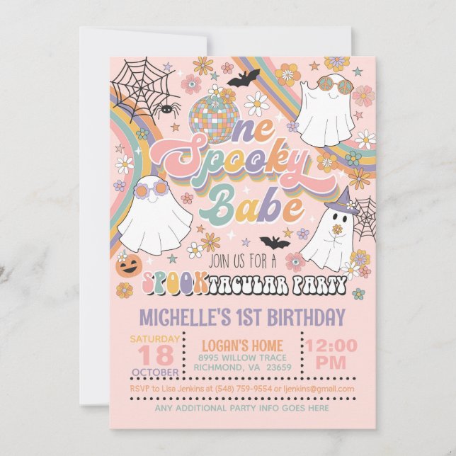 Invitación de cumpleaños de un bebé espeluznante - (Anverso)