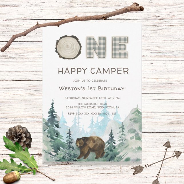 Invitación de cumpleaños de un camper feliz ruso (Subido por el creador)