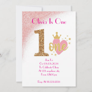 INVITACIÓN DE CUMPLEAÑOS DE UN CHICA DE UN AÑO