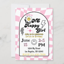 Invitación de cumpleaños de un Chica feliz