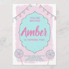 Invitación de cumpleaños de un chica Mice Lollipop