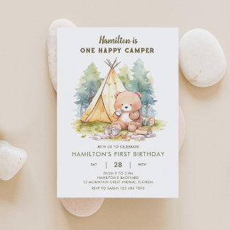 Invitación de cumpleaños de un compañero de camper