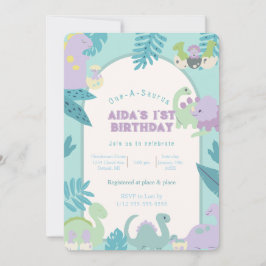 Invitación de cumpleaños de un dinosaurio de A-Sau