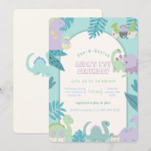 Invitación de cumpleaños de un dinosaurio de A-Sau