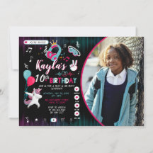 Invitación de cumpleaños de un Fiesta de danza mus