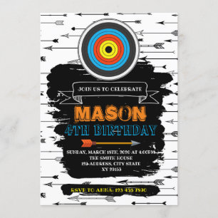 Invitación de cumpleaños de un fiesta de tiro con 