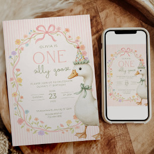 Invitación de cumpleaños de un ganso tonto