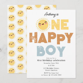 Invitación de cumpleaños de un niño feliz Cumpleañ