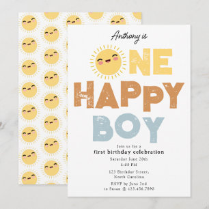Invitación de cumpleaños de un niño feliz Cumpleañ