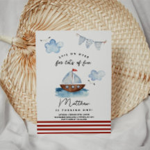Invitación de cumpleaños de un niño náutico