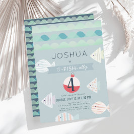 Invitación de cumpleaños de un niño pescador aliad