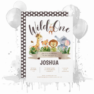 Invitación de cumpleaños de un niño Safari salvaje