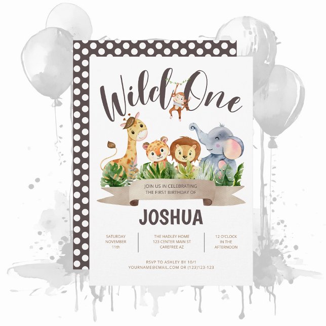 Invitación de cumpleaños de un niño Safari salvaje (Subido por el creador)